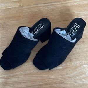 Black suede 7.5 wide journey collection heel